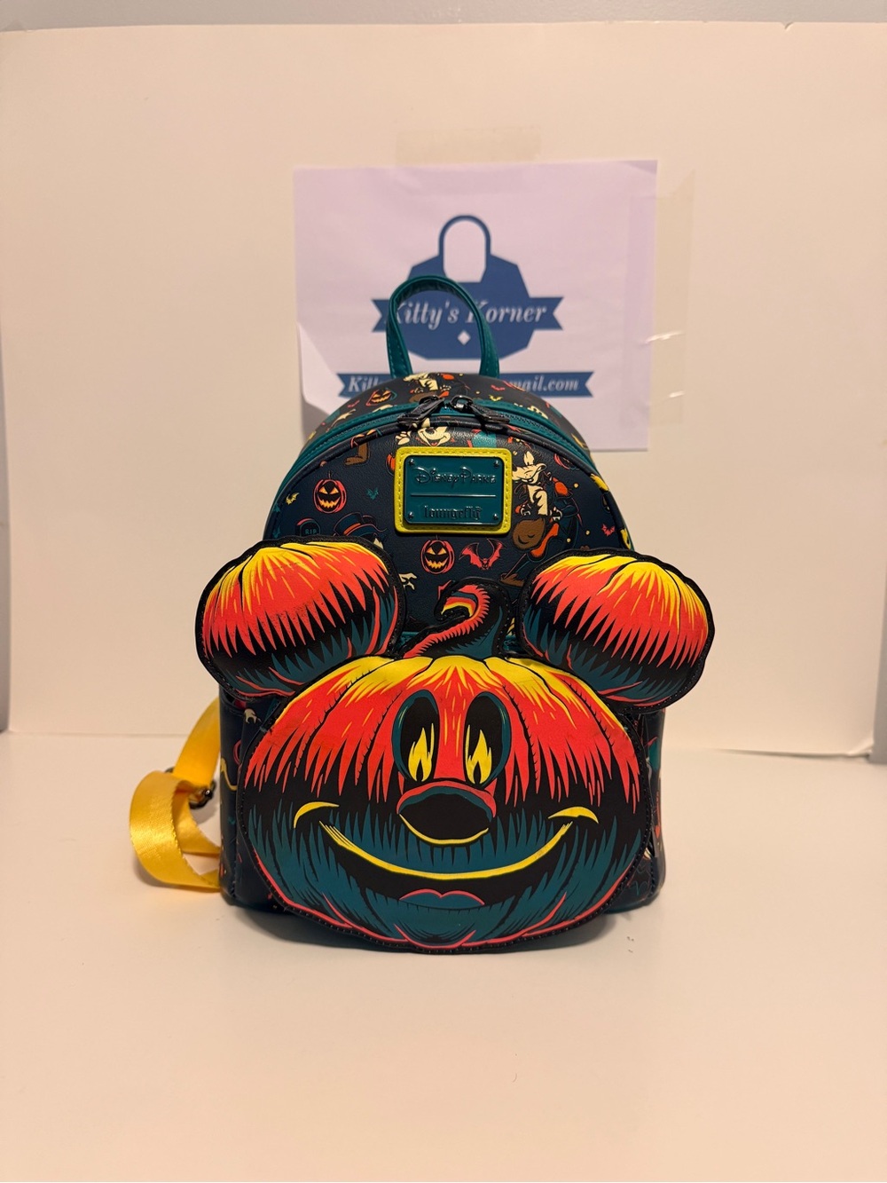 Exclusive Loungefly Disney Parks Glow n Dark Halloween Mickey Pumpkin Backpack